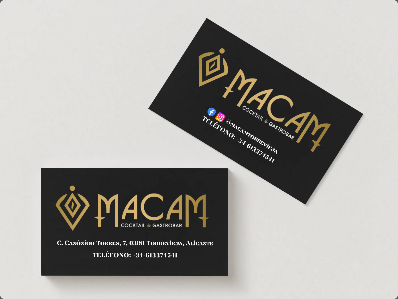 Tarjetas MACAM Cocktail & Gastrobar