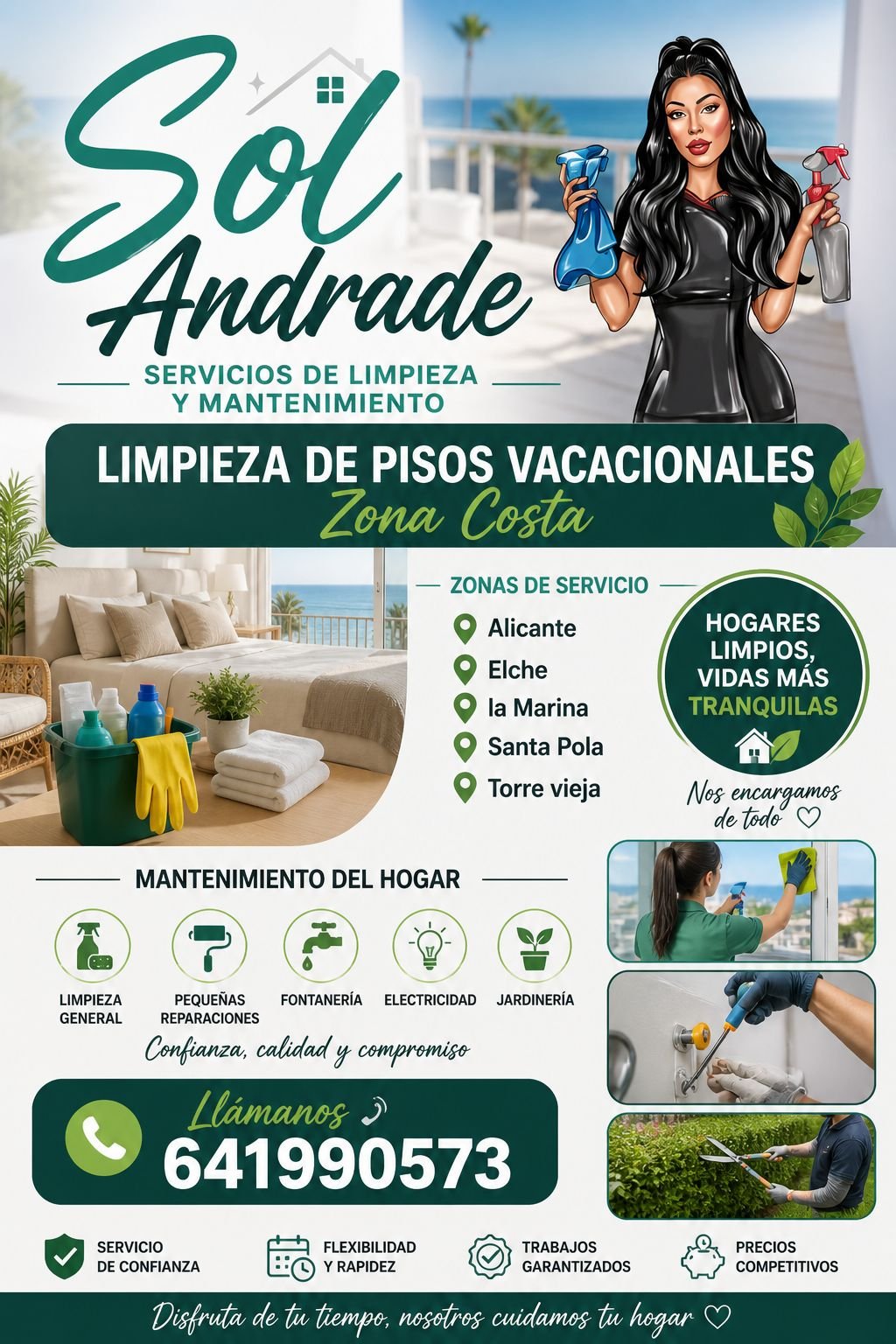 Limpieza de pisos vacacionales y cuidados del hogar